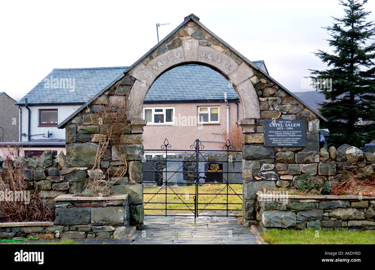 Salem-Kapelle datiert 1873 abgerissen 1994 bei Trawsfynydd Gwynedd North Wales UK Stockfoto