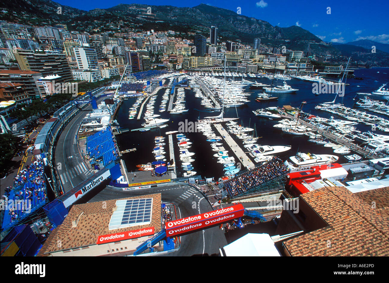Hafen von Monaco Grand Prix Zeitpunkt Stockfoto