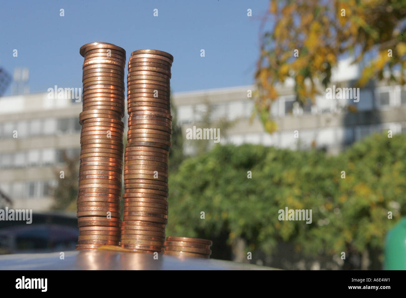 DEU, Bundesrepublik Deutschland, Viernheim, nur 4 Prozent der Gewerbesteuer bleiben mit der Gemeinde, 100 Euro-cent Stockfoto