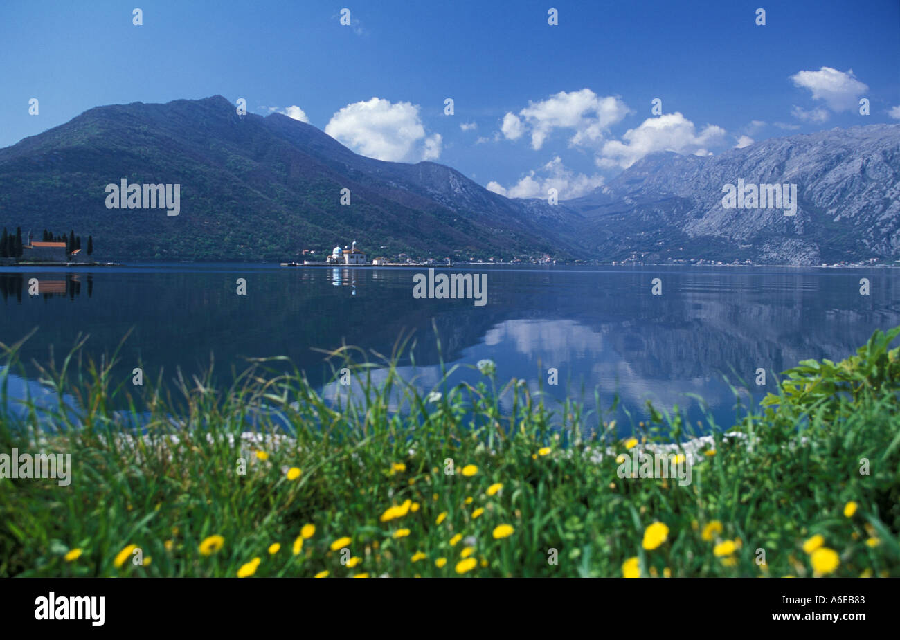 Bucht von Kotor in Montenegro, einst ein Teil des ehemaligen Jugoslawien Stockfoto