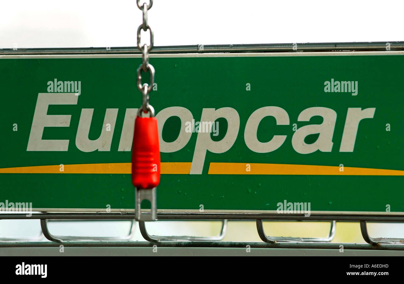 Europcar Autovermietung Autoinserate auf einem Feld van, Deutschland Stockfoto
