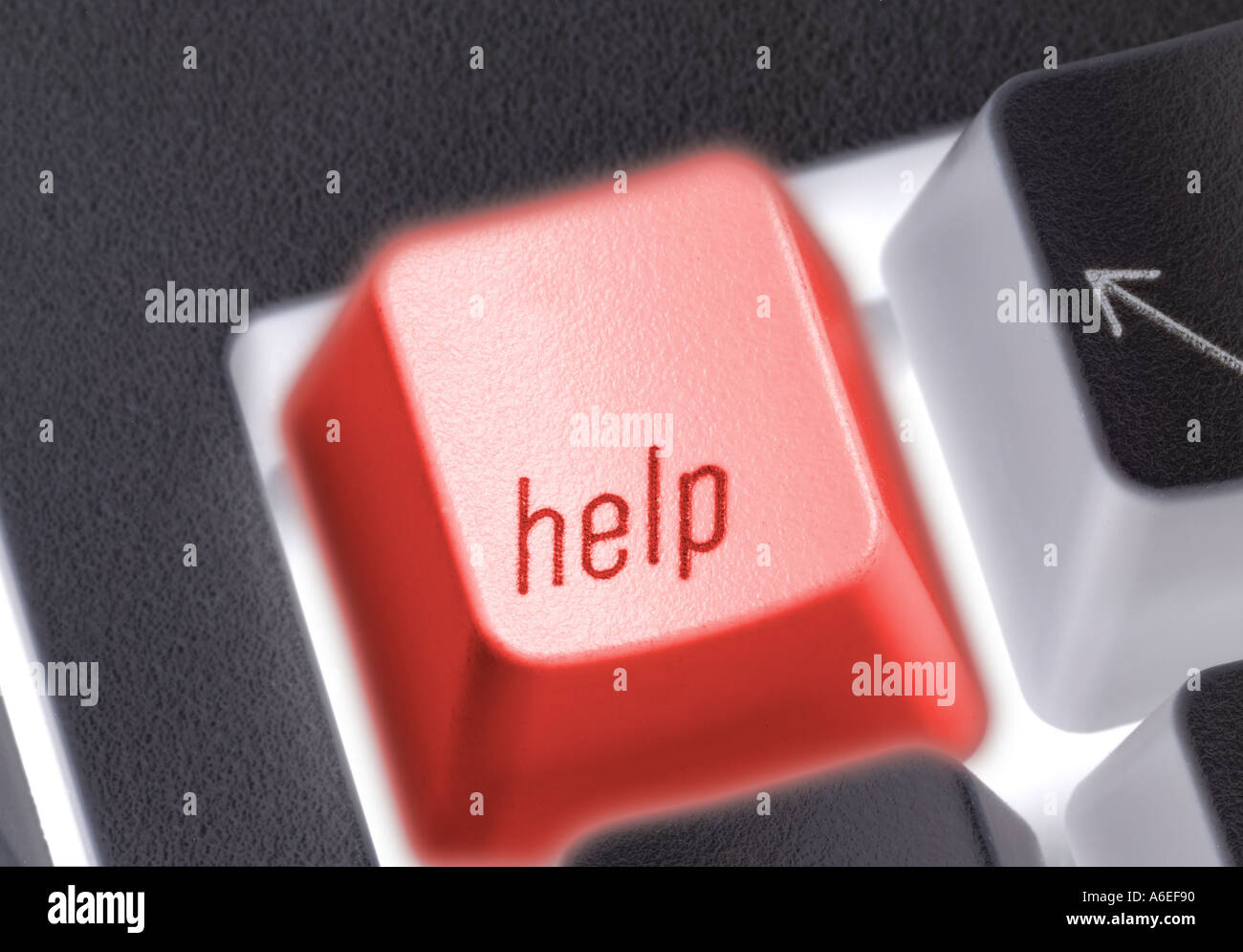 Rote Hilfe-Taste auf der Computertastatur Stockfoto