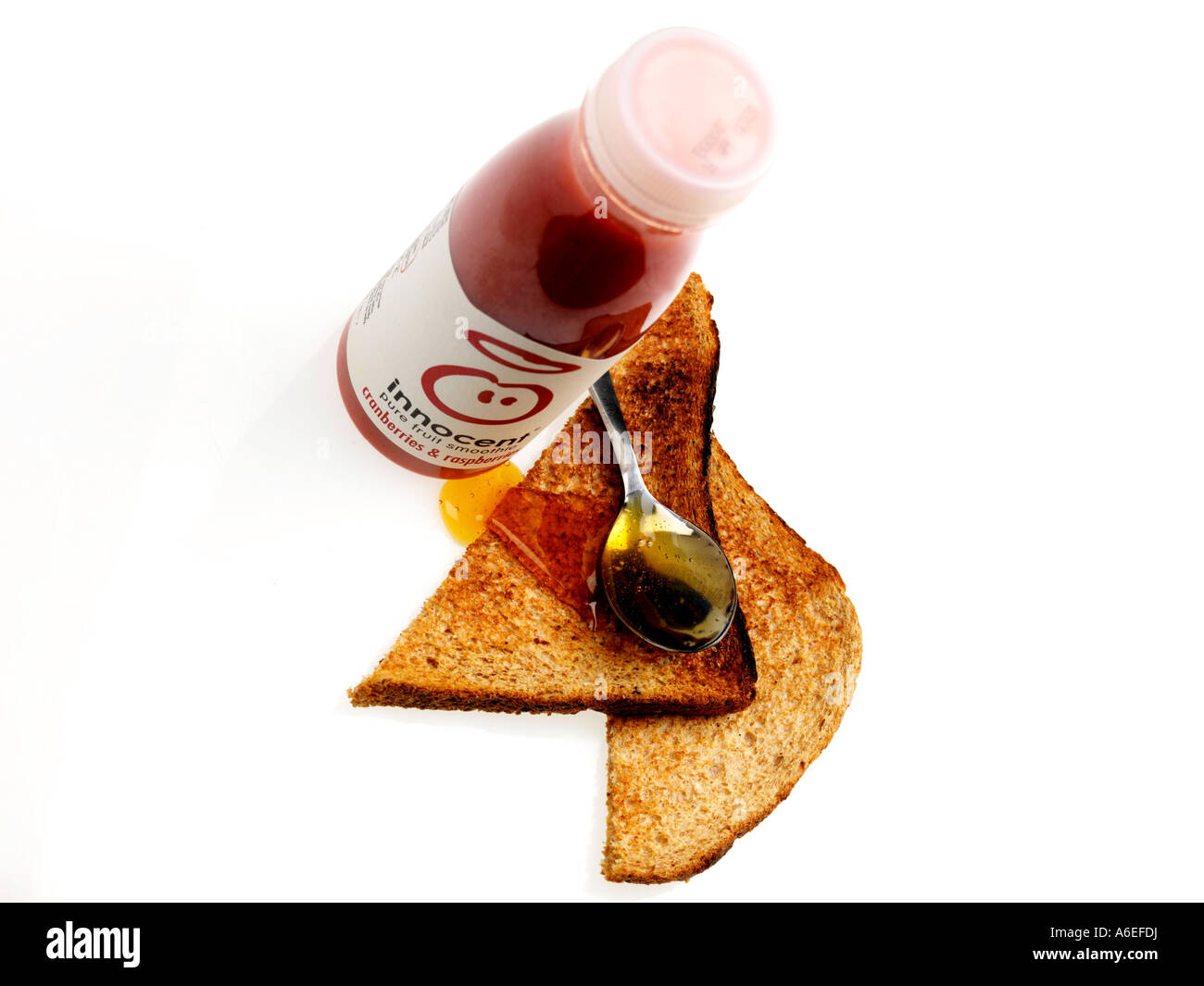Frucht-Smoothie und Vollkorn Toast Stockfoto