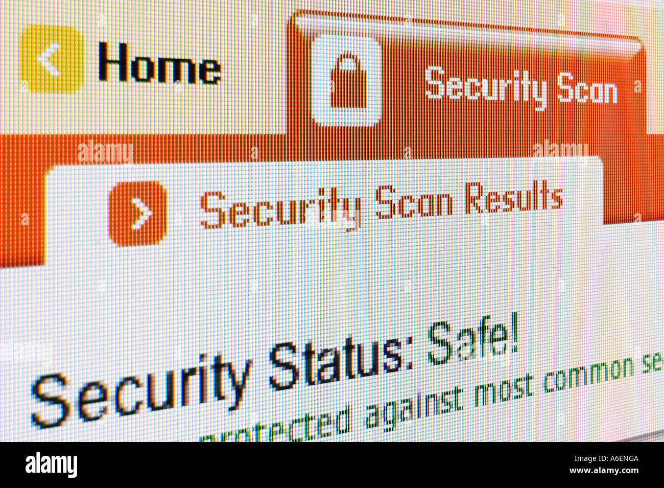 Screenshot Security Scan Status Safe Stockfoto