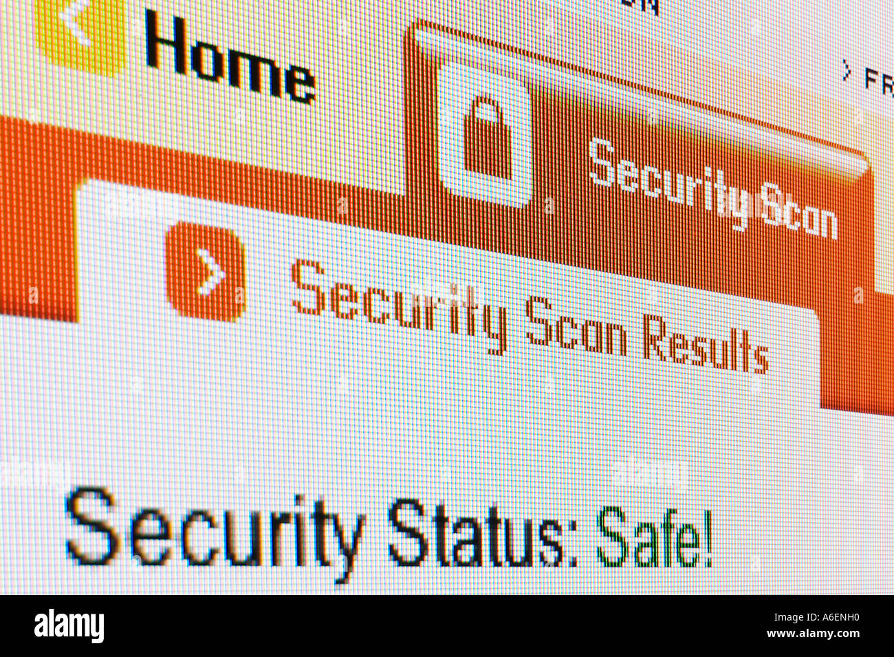 Screenshot Security Scan Status Safe Stockfoto
