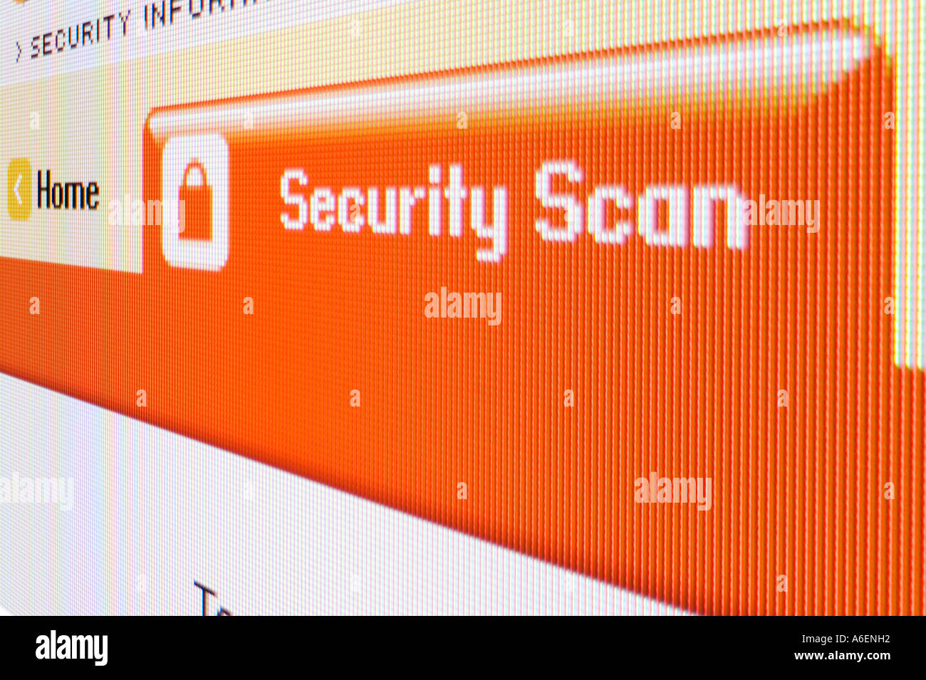 Screenshot-Sicherheits-Scan Stockfoto