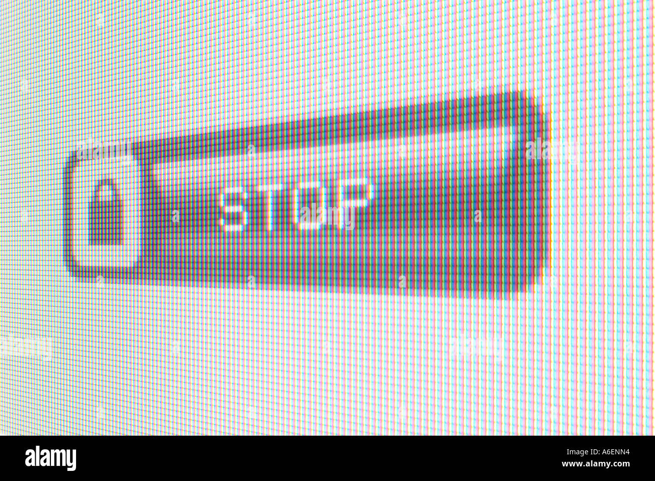 Screenshot aus-Schalter mit Sperre Logo Stockfoto