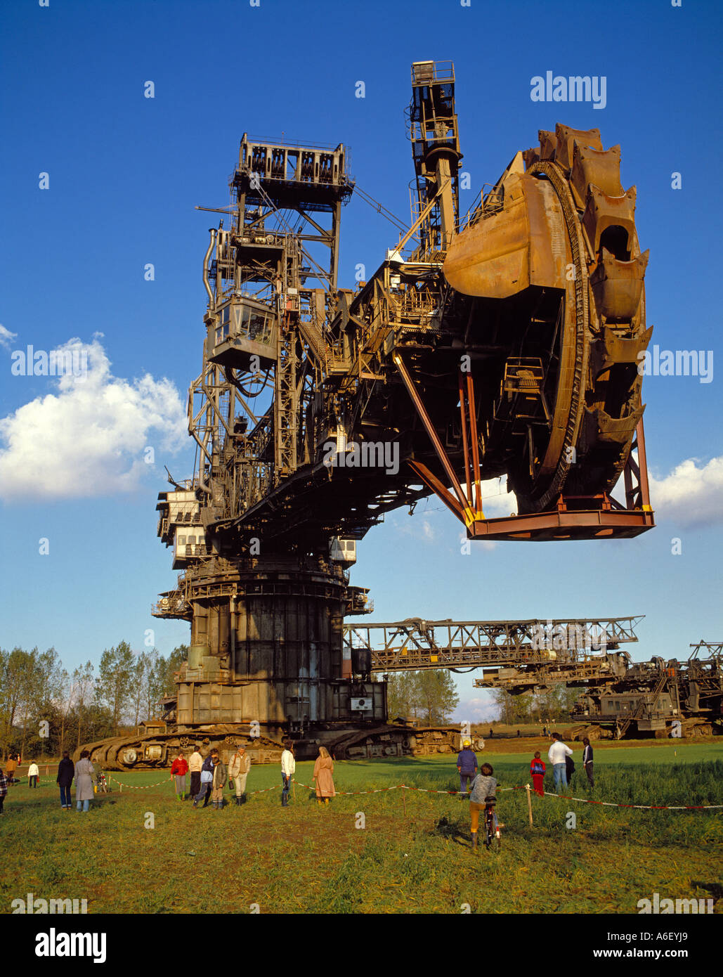 Schaufelradbagger Reisen ins benachbarte mine, Deutschland. Stockfoto