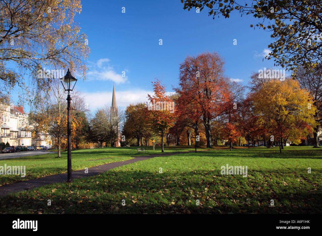 Christchurch grün und Kathedrale Clifton Village Bristol England Stockfoto