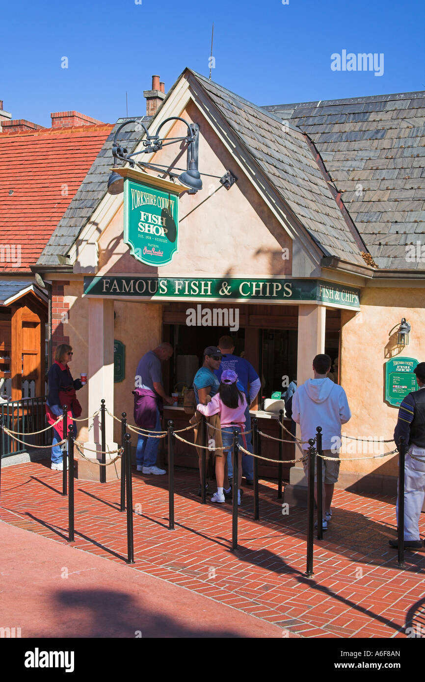 Harry Ramsdens Fish and Chip Shop, englische Sektion der World Showcase, EPCOT Center, Disney World, Orlando, Florida, USA Stockfoto