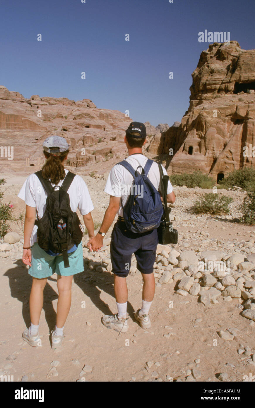 Touristen an Petra Jordan Stockfoto