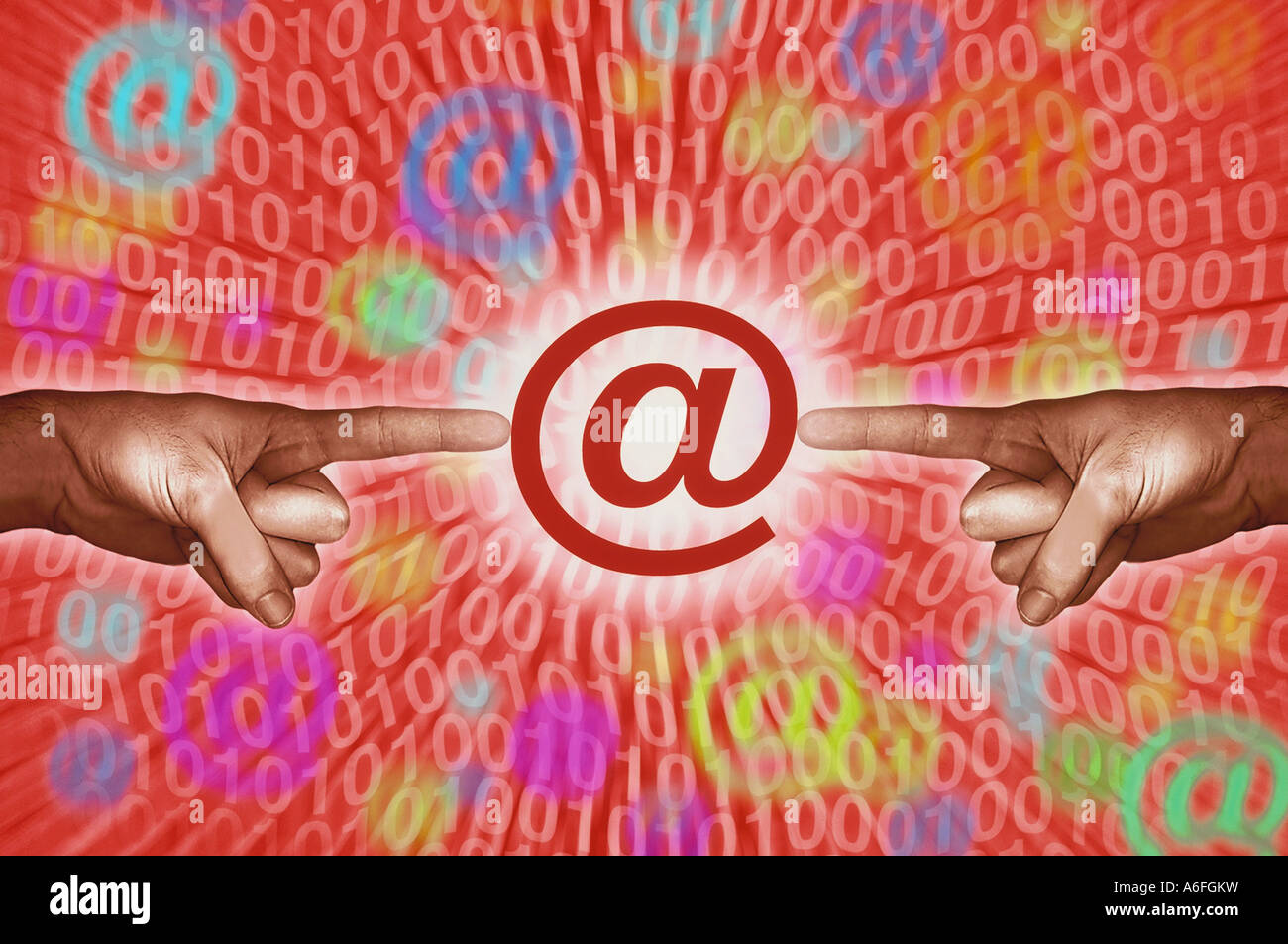 Digitaltechnik e-Mail- und Internetadressen Stockfoto