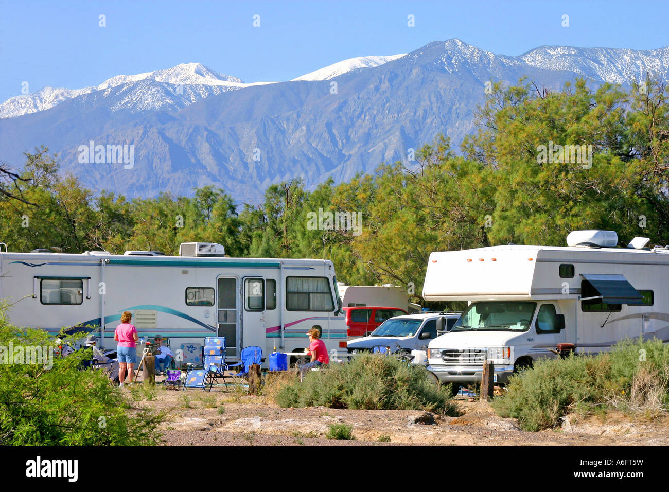 Menschen in Campingplatz Death Valley Nationalpark, Kalifornien Stockfoto