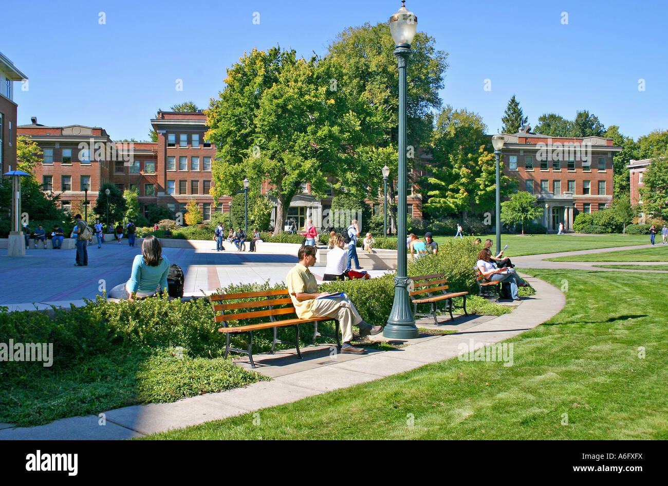 Studenten auf dem Campus Oregon State University in Corvallis, Oregon Stockfoto