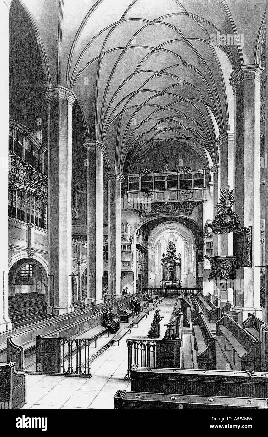 JOHANN SEBASTIAN BACH deutsche Komponisten spielte in der St. Thomaskirche in Leipzig Stockfoto