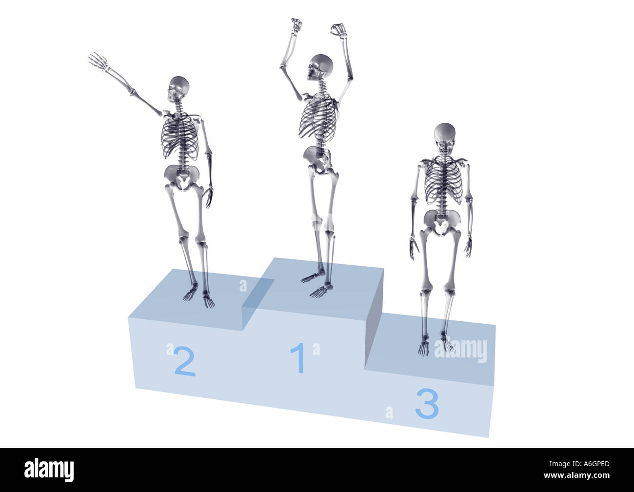 X-Ray Skelett podium Stockfoto