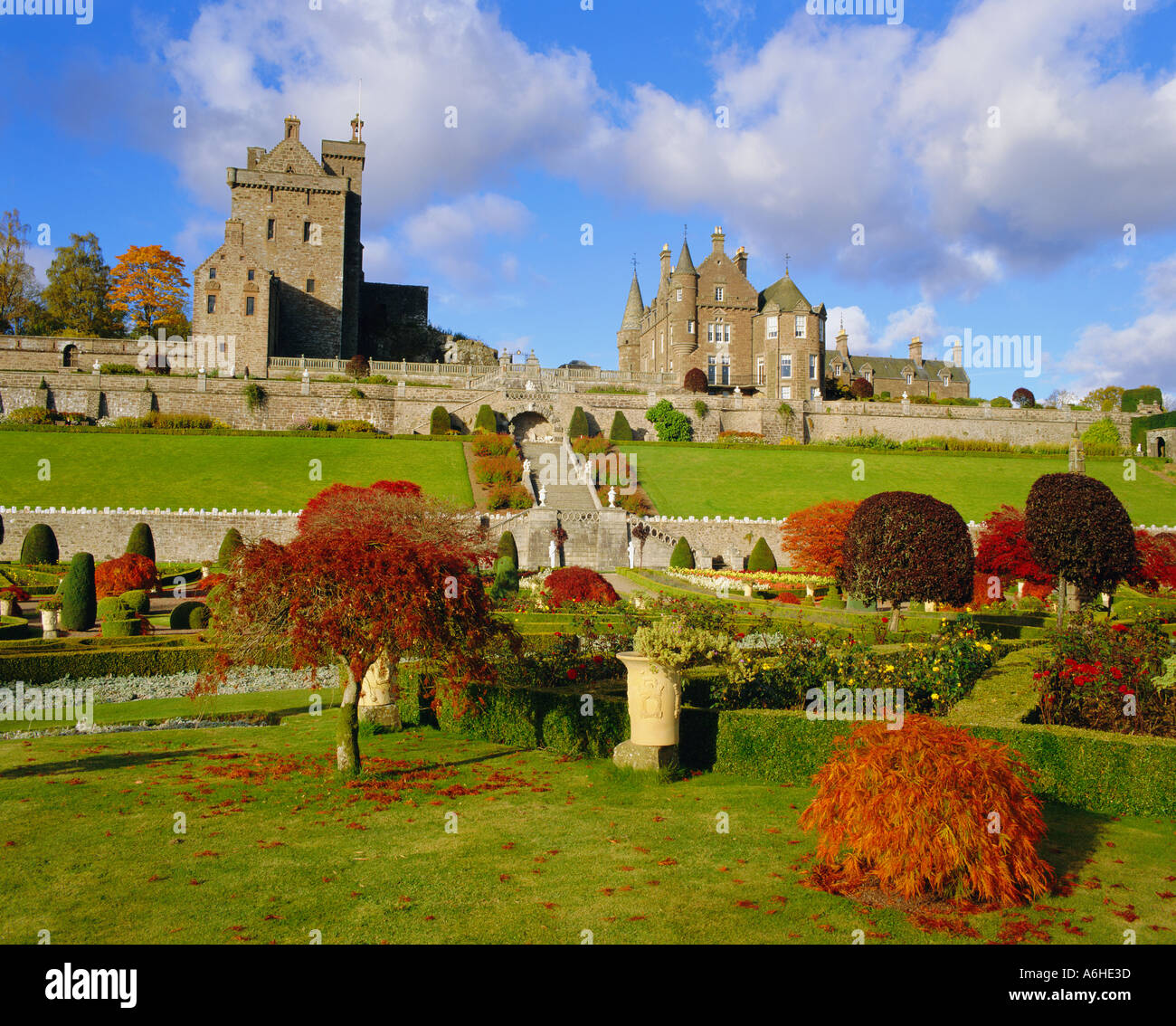 UK Schottland Perthshire Drummond Castle und Gärten Crieff autmn Stockfoto