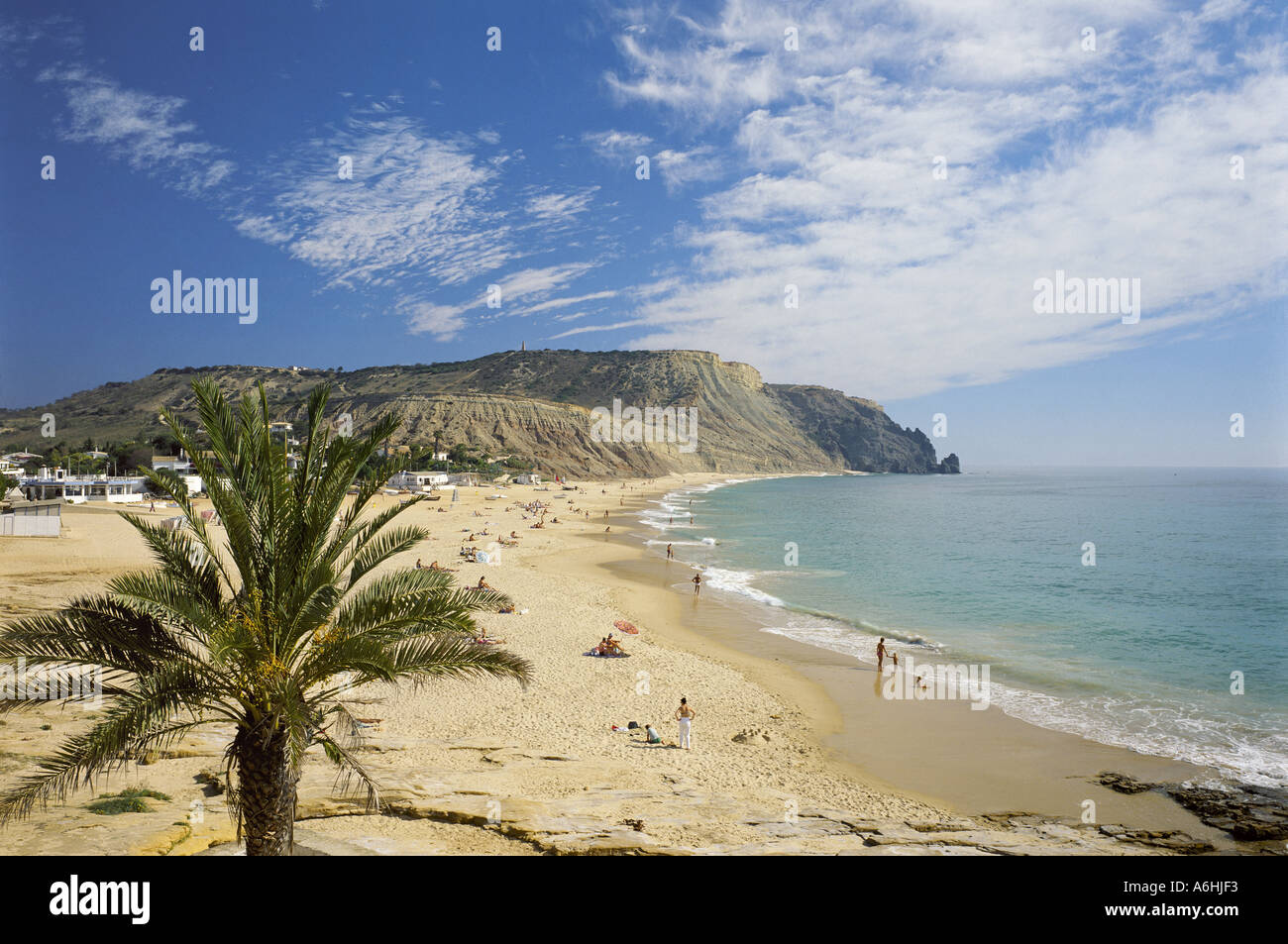 Portugal Algarve Praia da Luz-Strand im winter Stockfoto