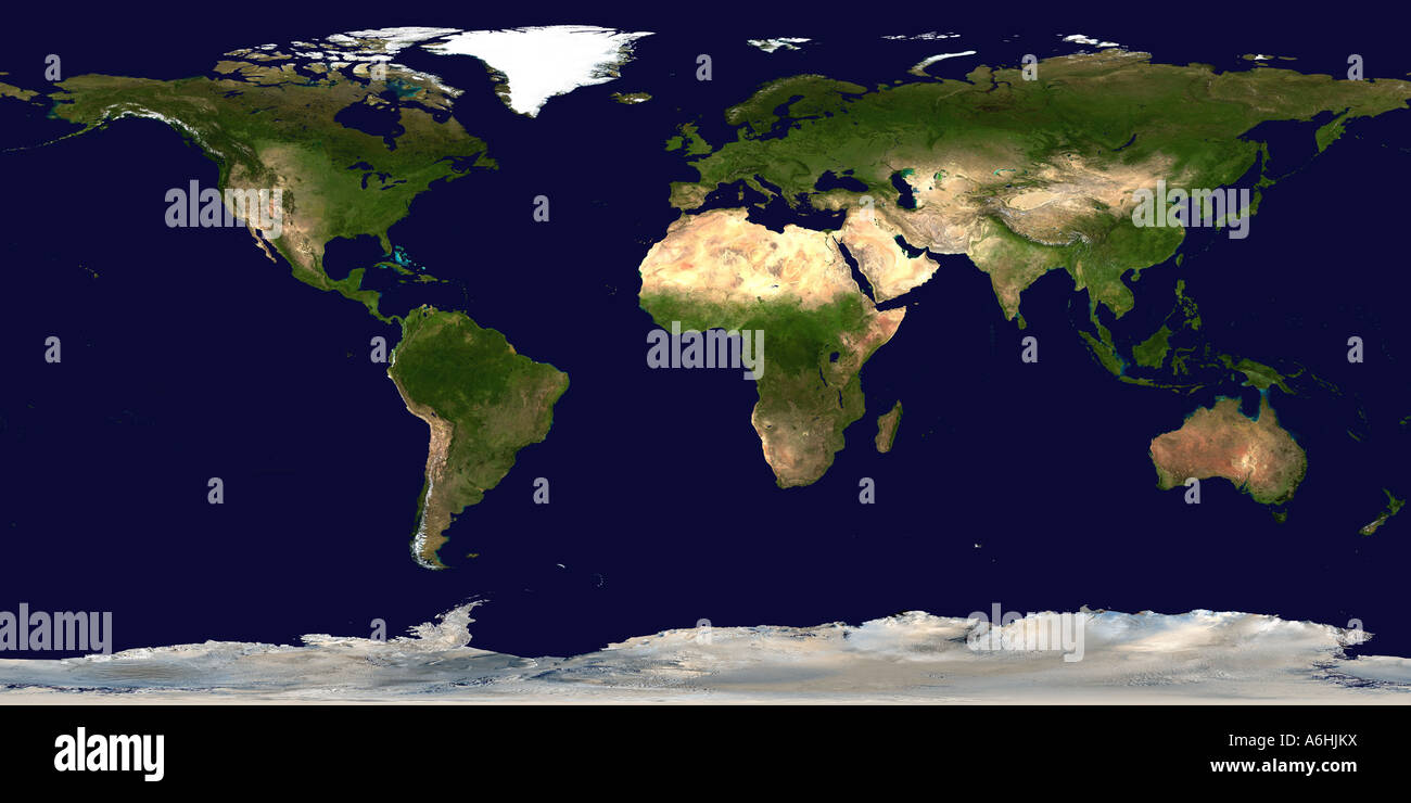 Karte Der Erde Satellitenbild Stockfotografie Alamy