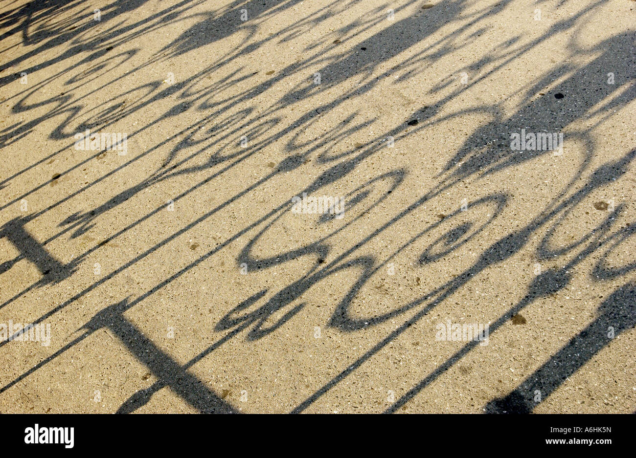 Schatten von Zaun Luzern, Schweiz Stockfoto