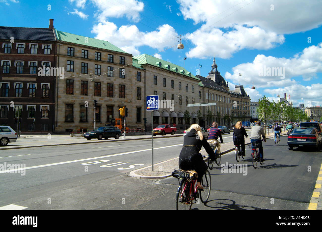 Radfahren in Copenhagen.Denmark.Scandinavia Stockfoto