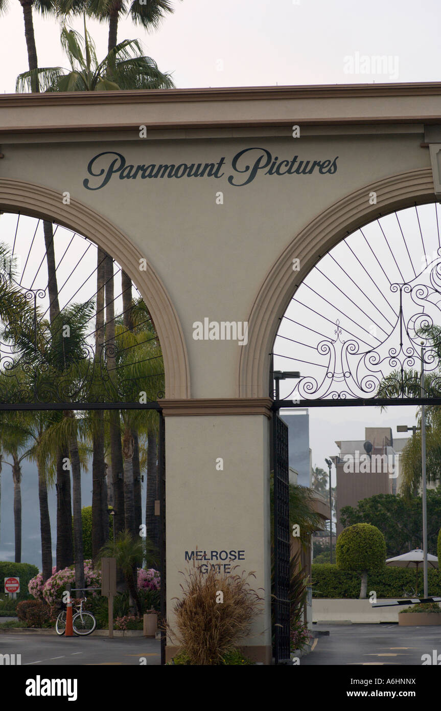 Tor zu Paramount Pictures Studios in Hollywood. Stockfoto