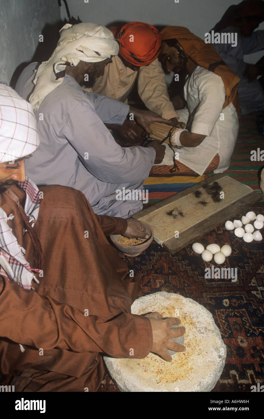 Ajman Museum Ausstellung mit traditionellen Beduinen Allheilmittel Stockfoto