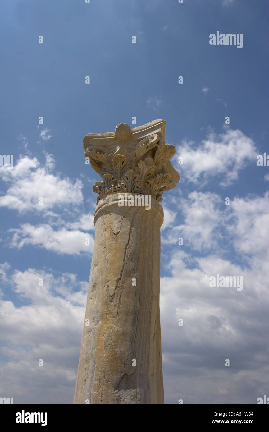 Eine Säule in der Greco-römische Siedlung Kourion Zypern Stockfoto