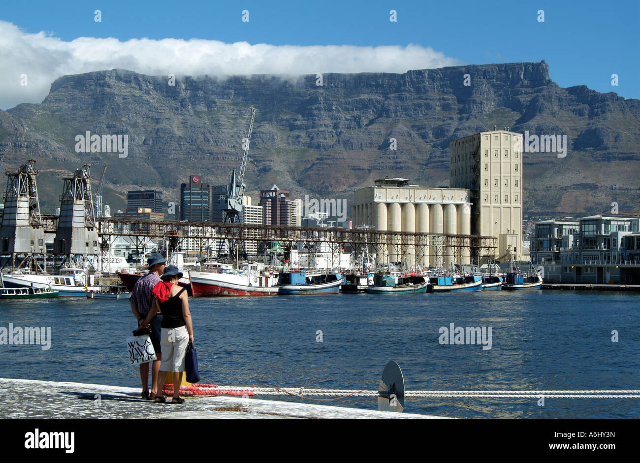 Waterfront von Kapstadt und Table Mountain Südafrika RSA Touristen Stockfoto