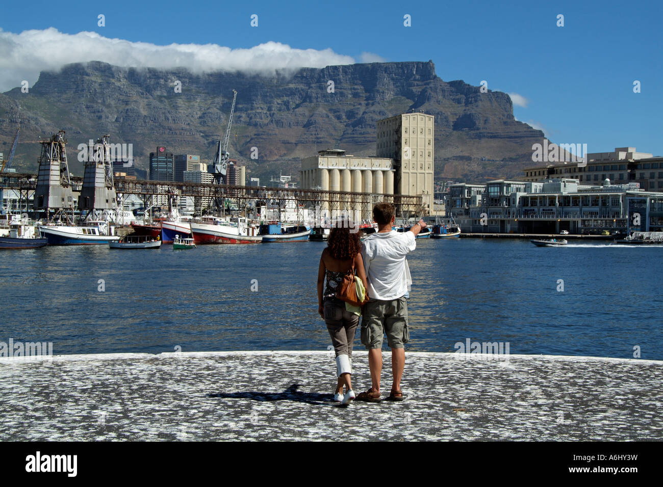 Waterfront von Kapstadt und Table Mountain Südafrika RSA Touristen Stockfoto