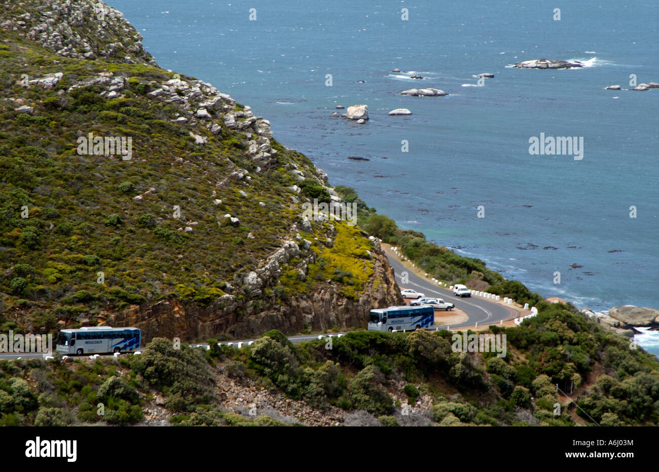 Küstenstraße in der Nähe von Simons Town western Cape Südafrika Stockfoto