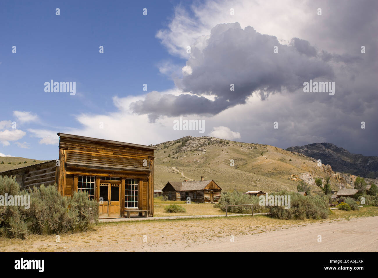 BANNACK MONTANA USA Geisterstadt in Altgold Bergbausiedlung Bannack State Park Stockfoto