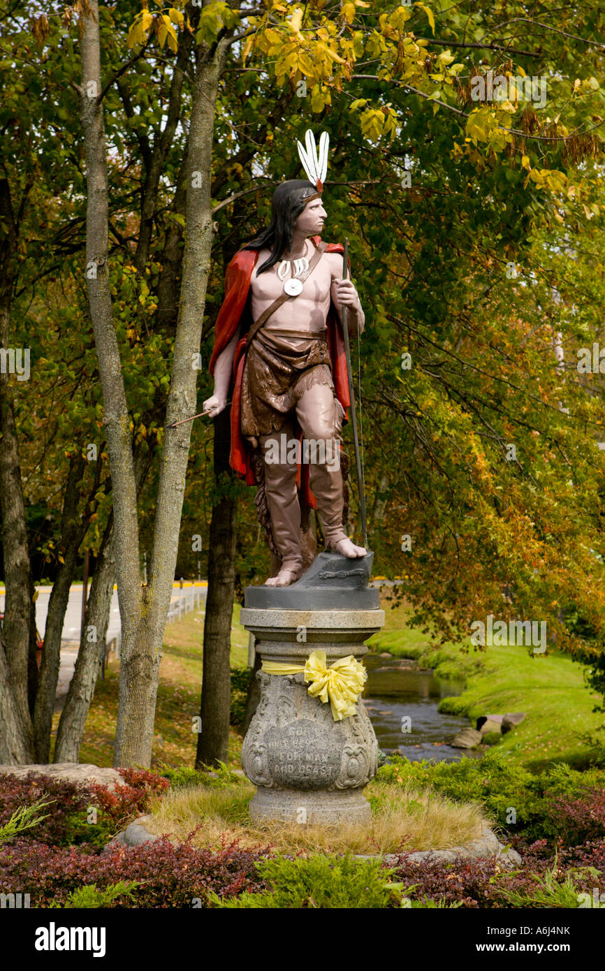Lackiertem Metall-Statue von Native American Indian, Stadt im Jahre 1907 von ansässigen und Temperance Führer David Gotham gespendet Stockfoto