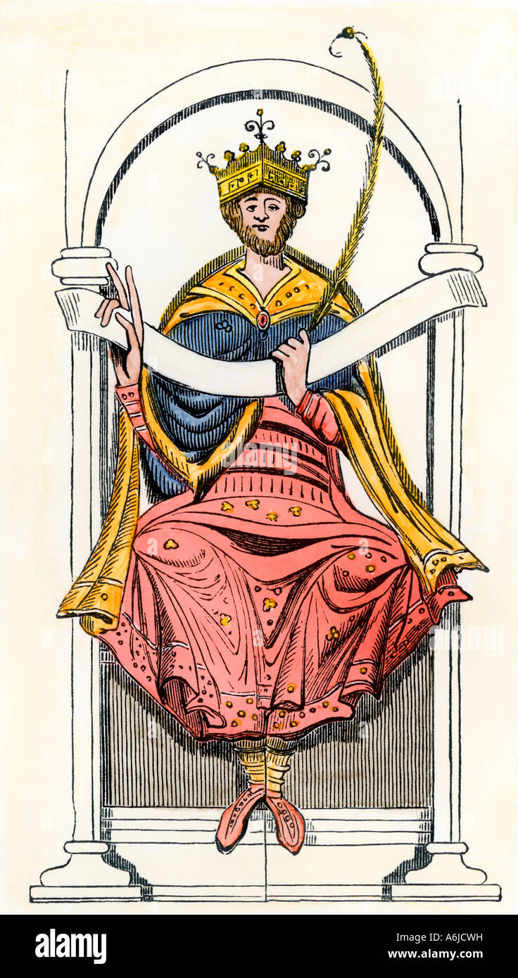 Angelsächsische König Edgar die Aetheling. Hand farbige Holzschnitt