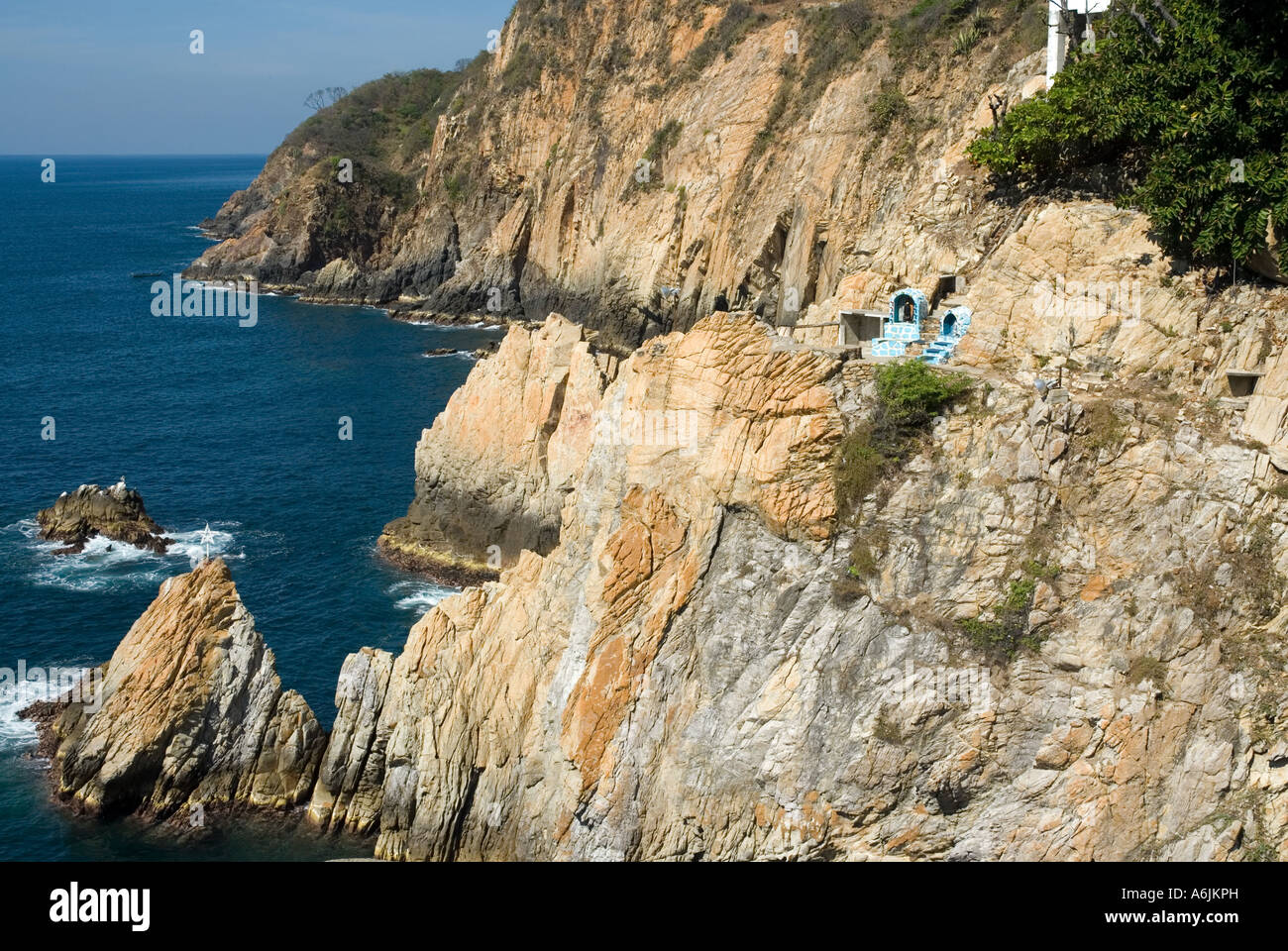 Taucher aus Quebrada Klippen - Acapulco Stockfoto