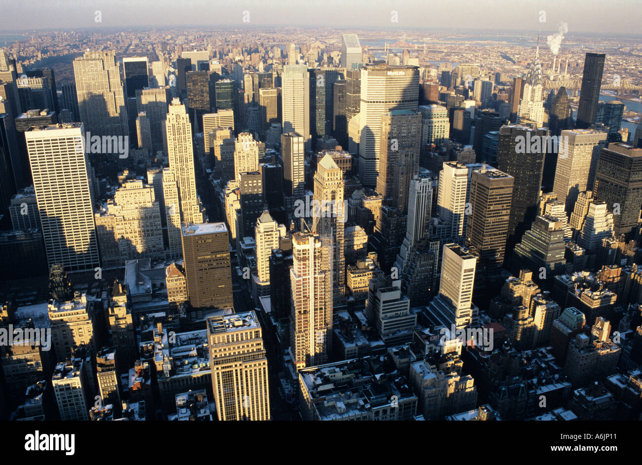 USA New York Panorama von Manhattan vom Empire State building Stockfoto