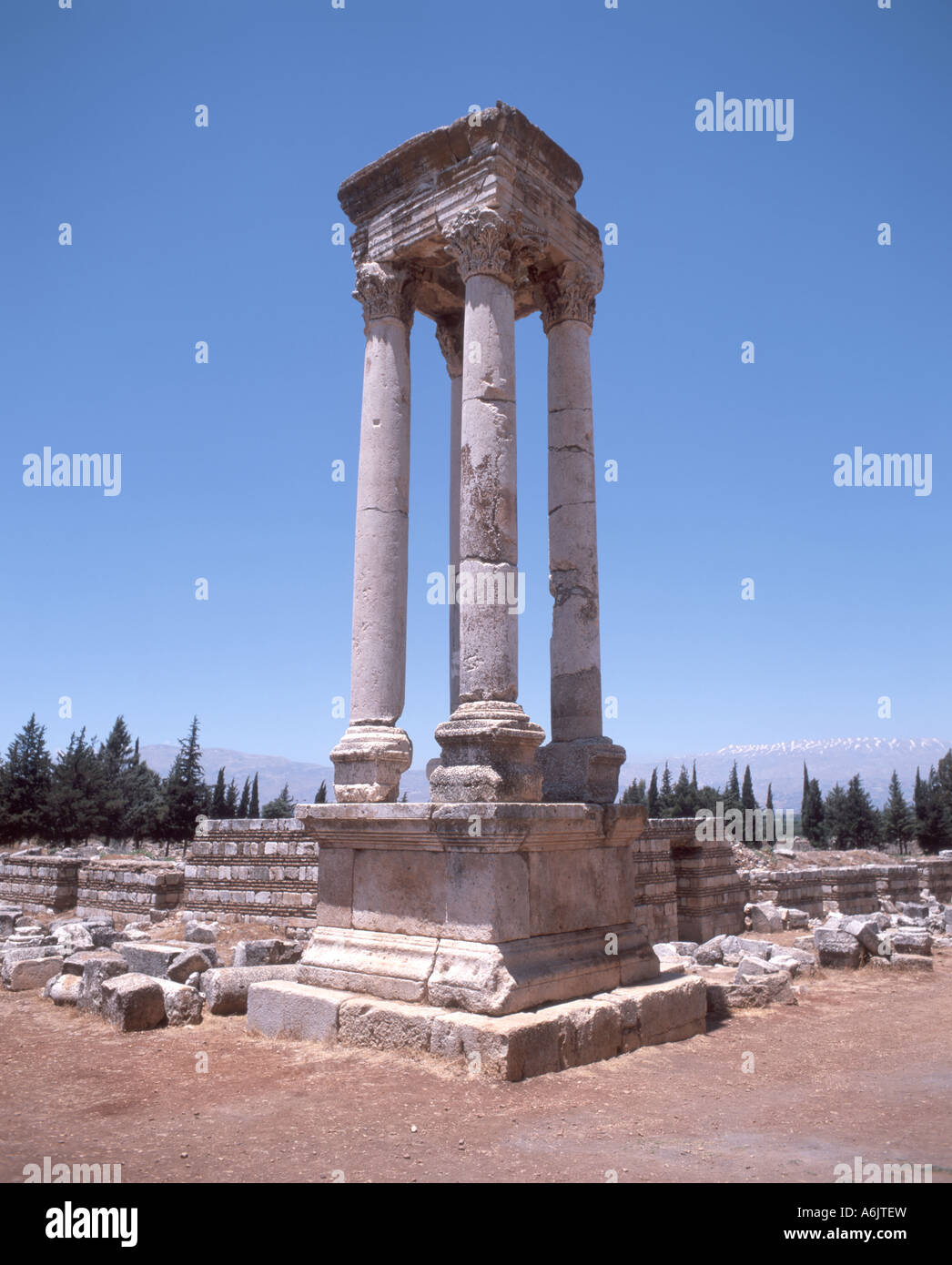 Der große Palast, der Libanesischen Republik Aanjar, Bekaa-Tal Stockfoto