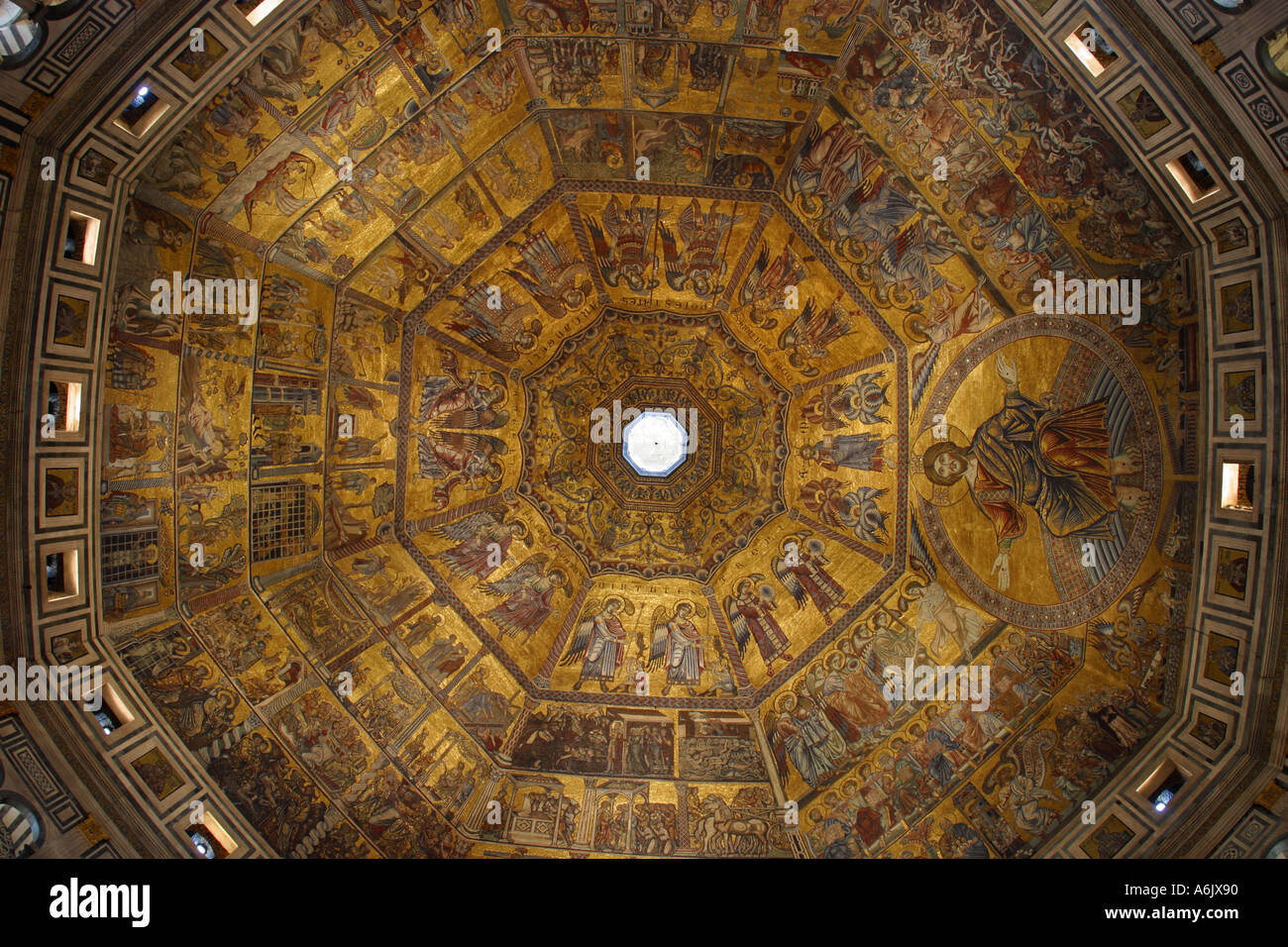 Kuppel Mosaiken byzantinischen Stil innen Florenz Baptisterium - insbesondere Stockfoto