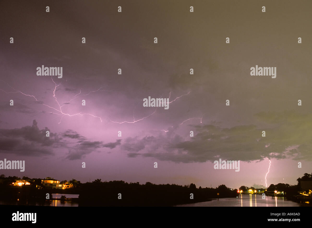 Blitze über den Anclote River auf Tarpon Springs Florida Stockfoto