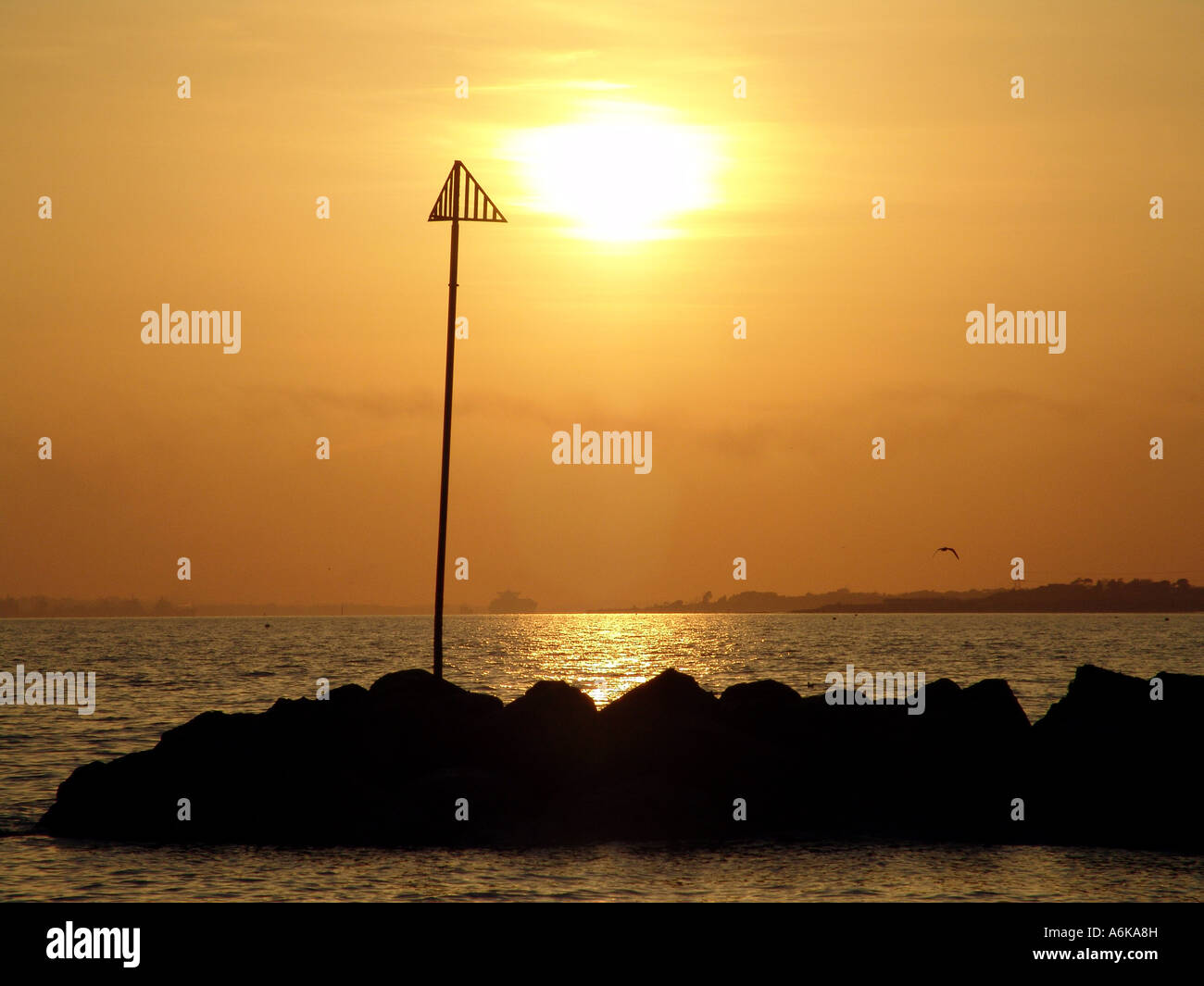 Lee On The Solent Sonnenuntergang Stockfoto