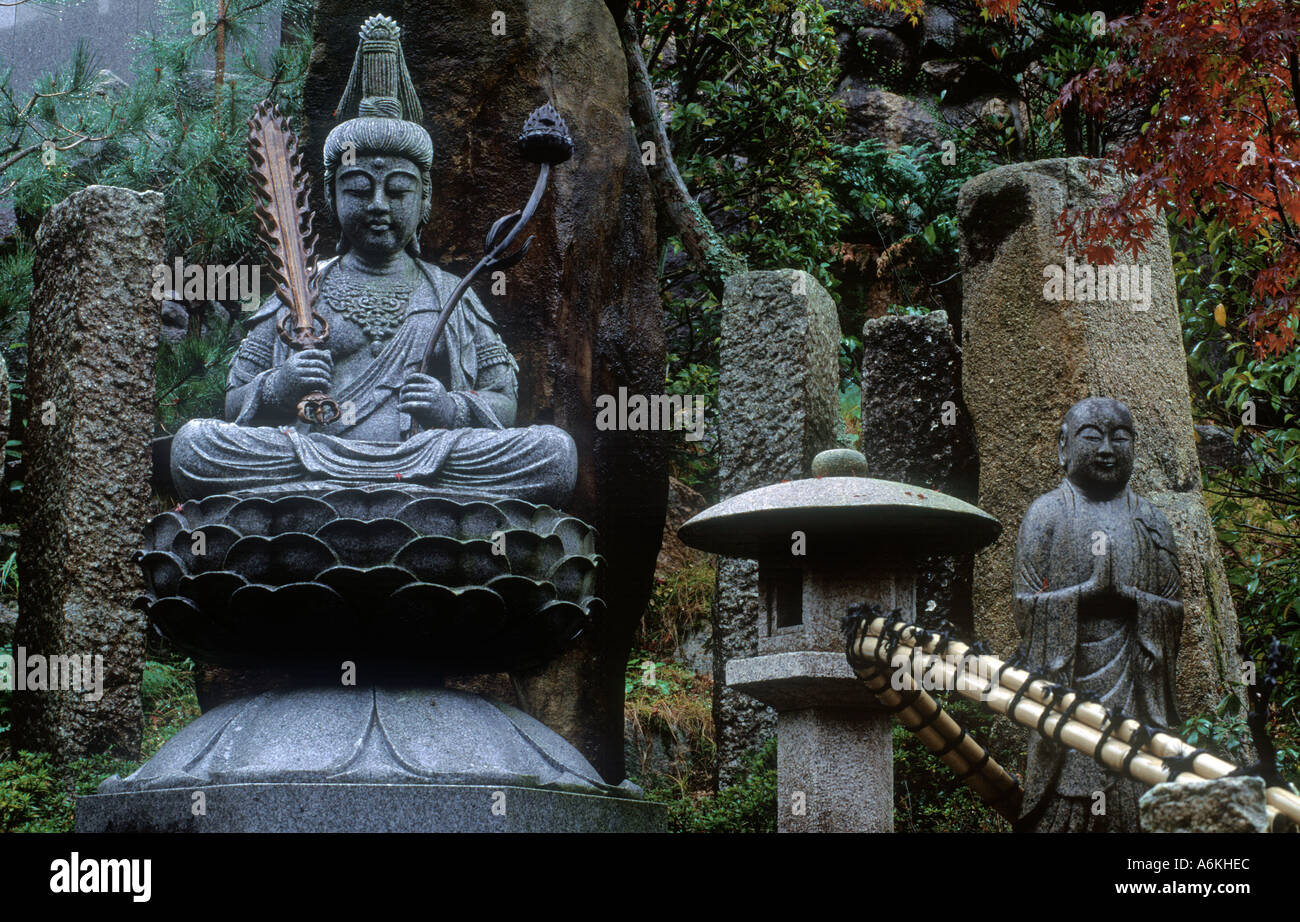 BUDDHISTISCHE Statuen am DAISHOIN Tempel Mimuro Zweig der Shingon Buddhismus MIYA JIMA Insel JAPAN Stockfoto