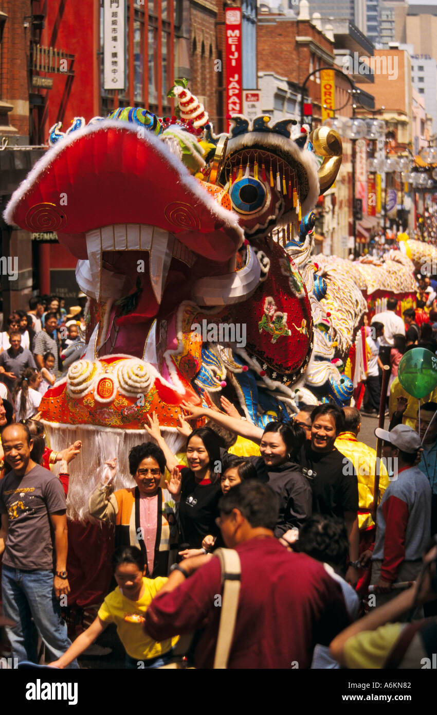 Chinese New Year Prozession Melbourne Stockfoto