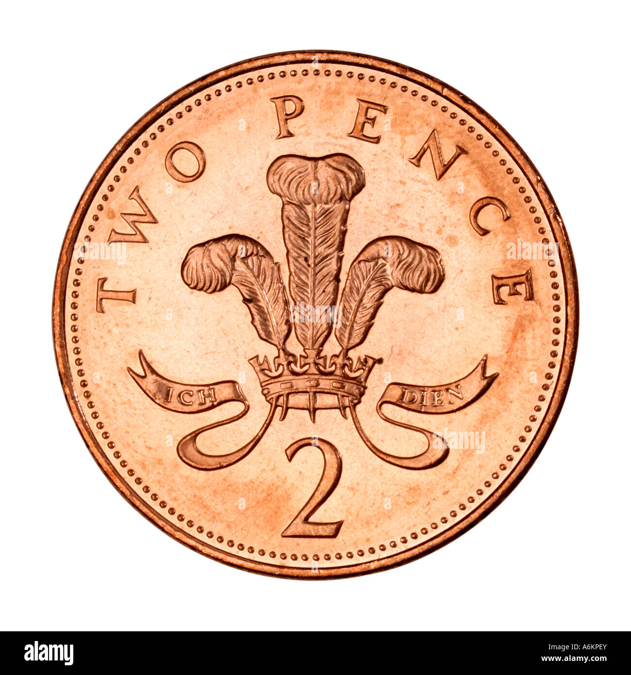 zwei Pence Münze Stockfoto
