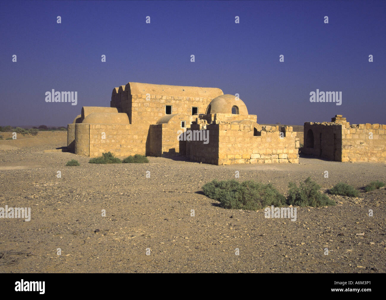 Qasr Amra Wüste Burg, Östliche Wüste, Jordanien Stockfoto