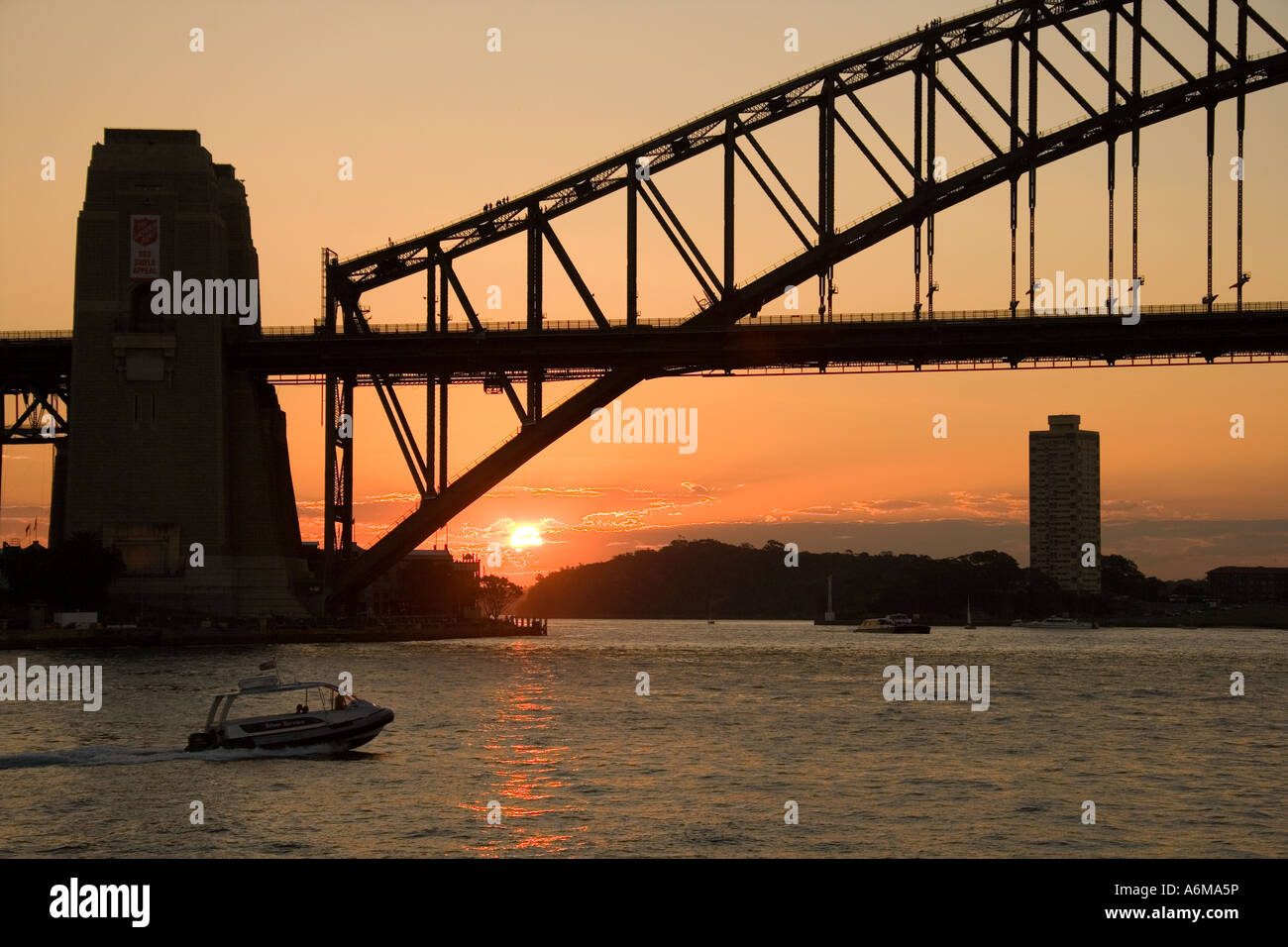 Sydney Harbour Bridge bei Sonnenuntergang Sydney Australia Stockfoto
