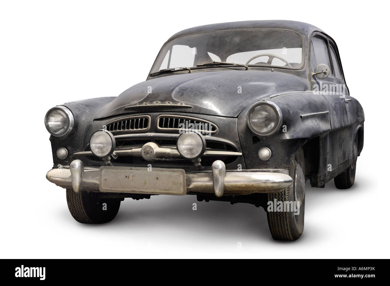 Alten schwarzen Skoda 440 Retro-Auto Stockfoto