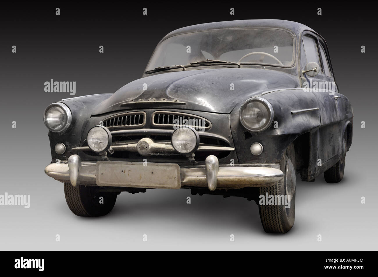 Alten schwarzen Skoda 440 Retro-Auto Stockfoto