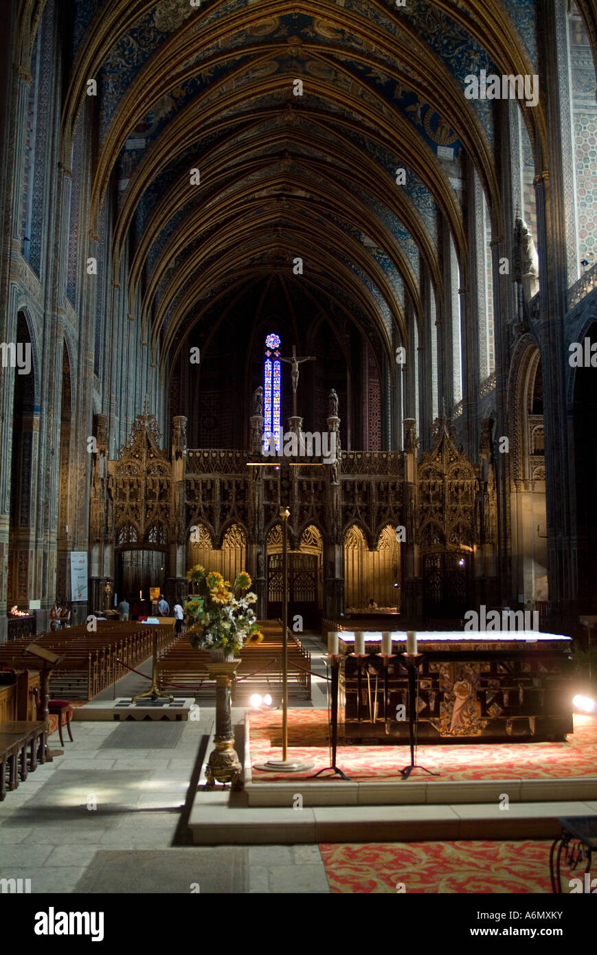 Alter und wichtigsten Bube in der Kathedrale von Saint Cecile Albi France Stockfoto