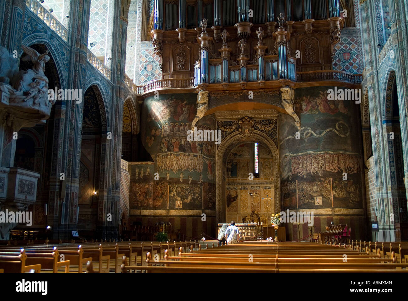 Western und des Innenraums von Albi Kathedrale St. Cecile Tarn SW France Stockfoto