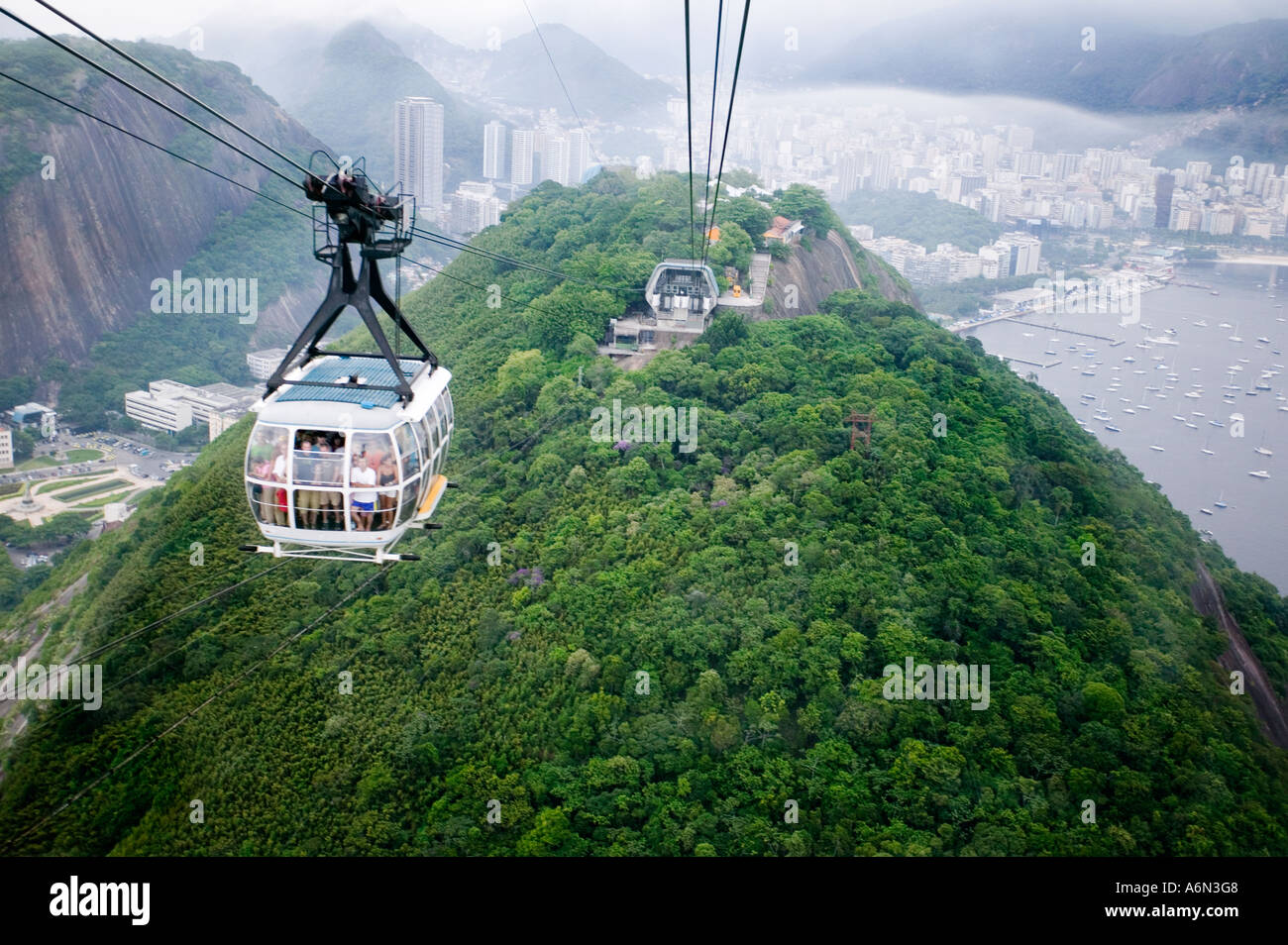 Seilbahn Rio De Janeiro Zuckerhut Brasilien Stockfoto